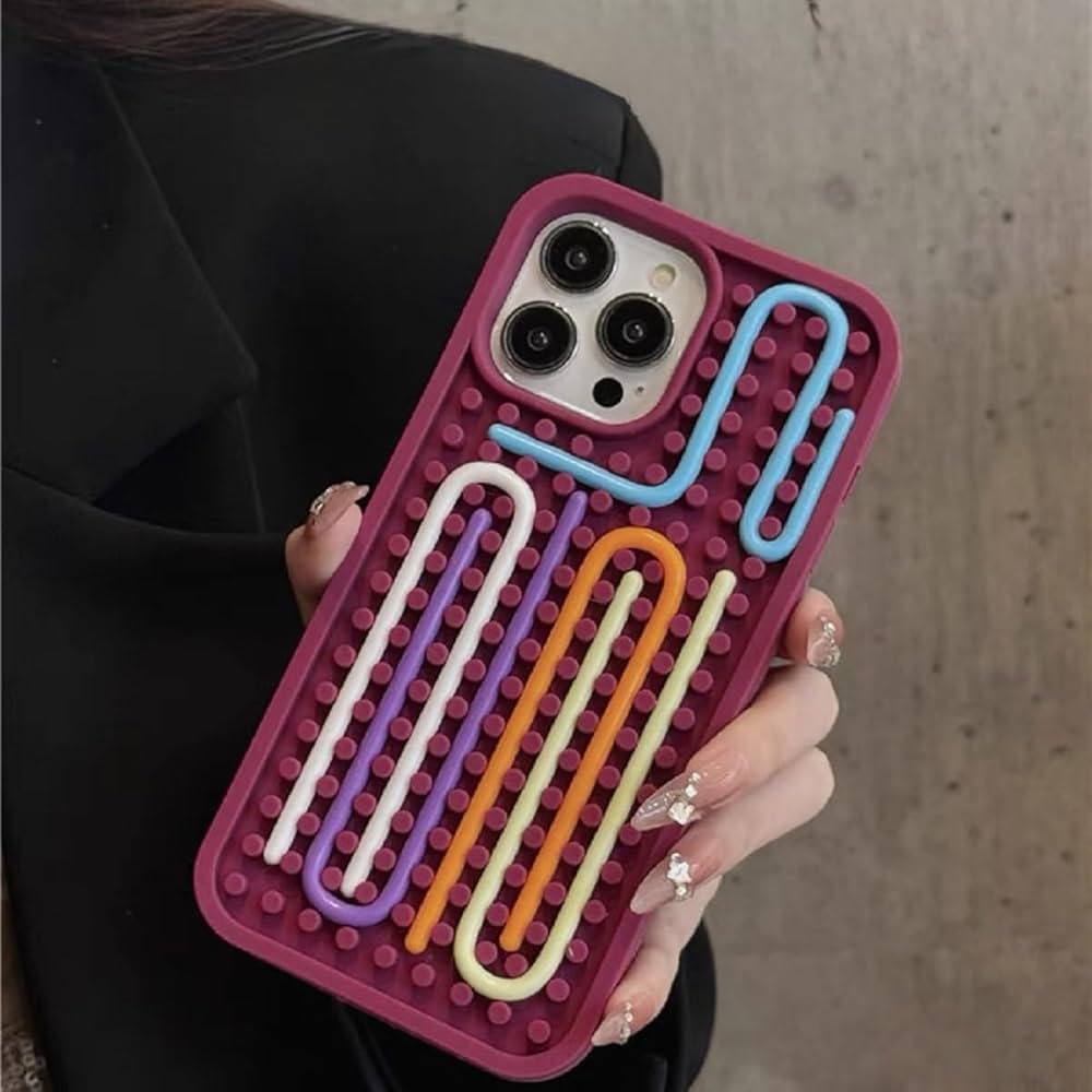 iPhone Funny DIY Case with Colorful Rope Design,(for iPhone 14-16)