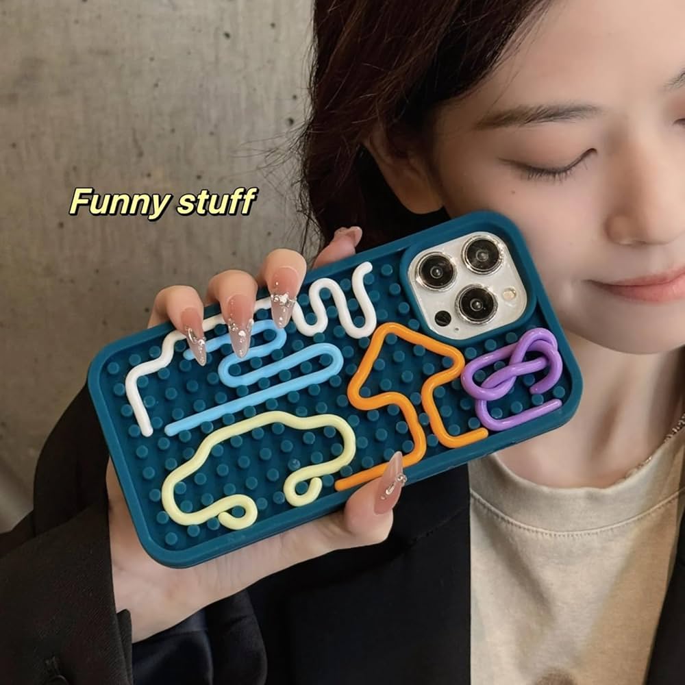 iPhone Funny DIY Case with Colorful Rope Design,(for iPhone 14-16)