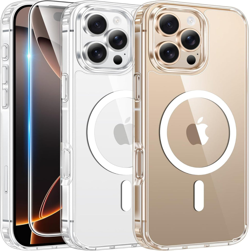 MagSafe Magnetic Clear Case + Screen Protector for iPhone 13, 14, 15 & 16 Series