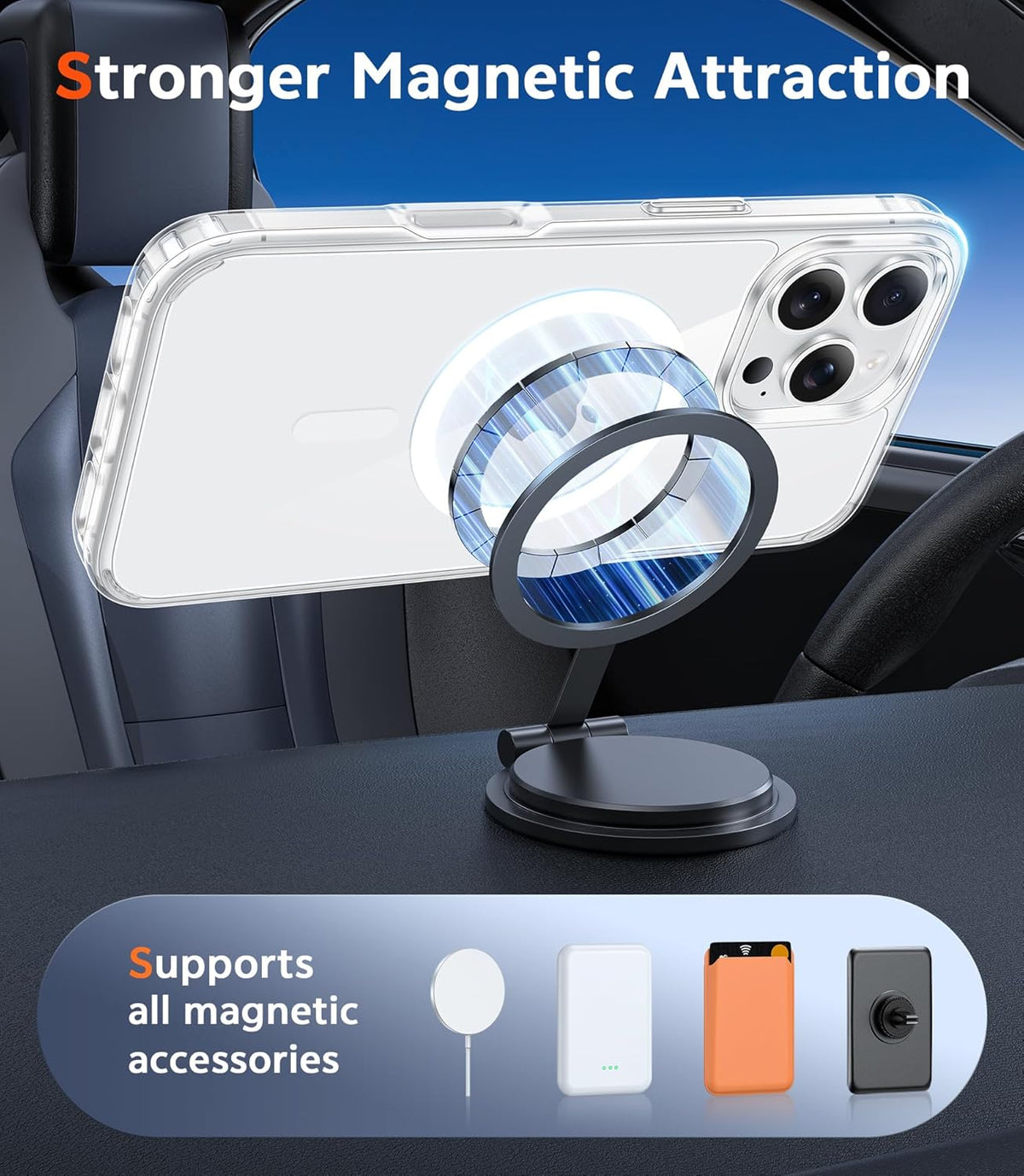 MagSafe Magnetic Clear Case + Screen Protector for iPhone 13, 14, 15 & 16 Series