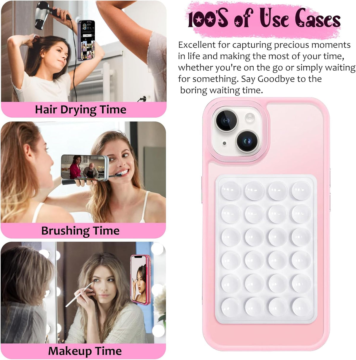 Silicone Suction Phone Mount for iPhone & Android | Hands-Free Selfie & Video Holder (Pack Of 2)