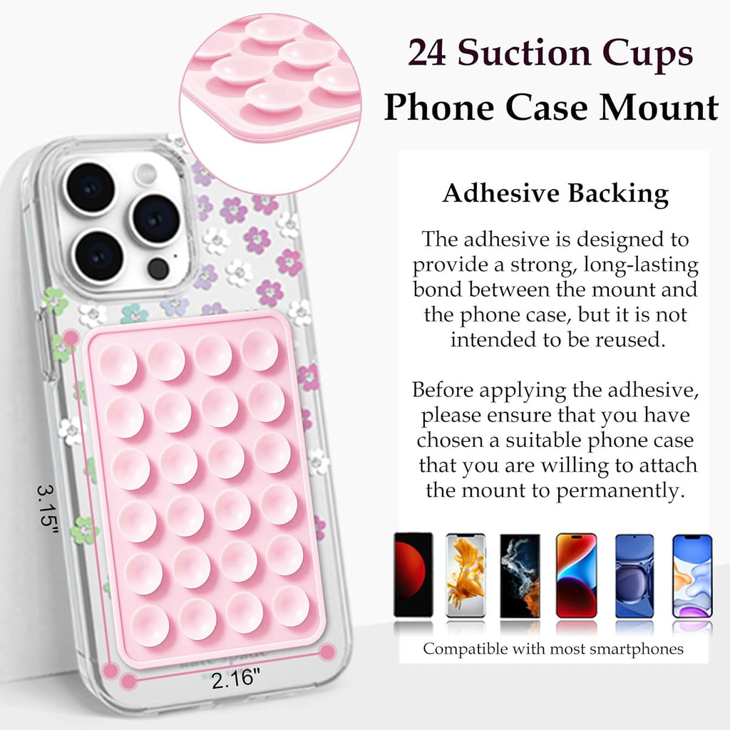 Silicone Suction Phone Mount for iPhone & Android | Hands-Free Selfie & Video Holder (Pack Of 2)