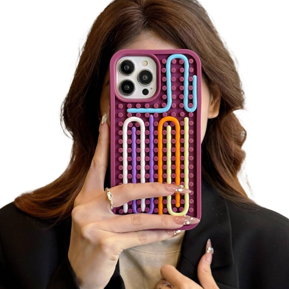 iPhone Funny DIY Case with Colorful Rope Design,(for iPhone 14-16)
