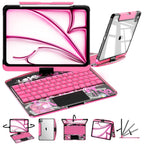TabShell Y2K Transparent Pink 360° Rotating iPad Keyboard Case