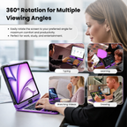 TabShell Y2K Transparent Purple 360° Rotating iPad Keyboard Case